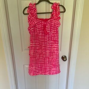 Lilly Pulitzer Pink and White Ruffled Sundress